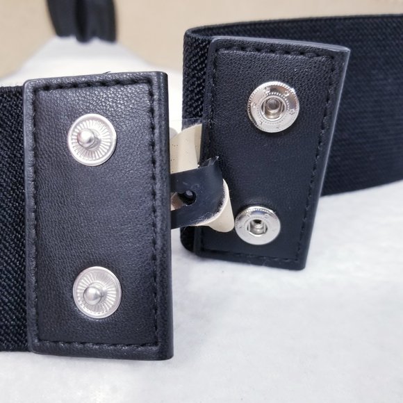 INC Vegan Black Bow Wide Stretch Belt - NWT - Picture 4 of 8